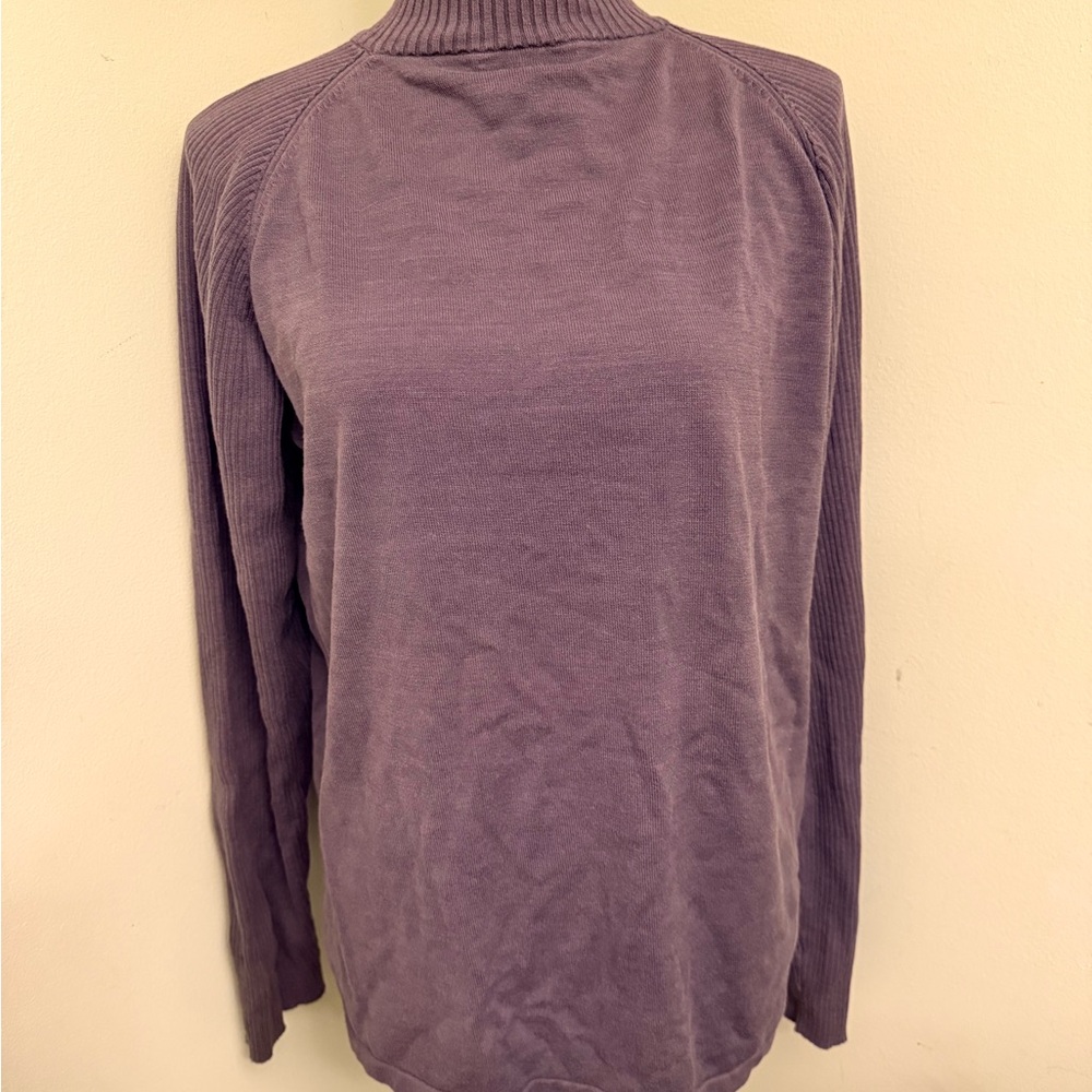 Mauve Ribbed Mock Neck Sweater